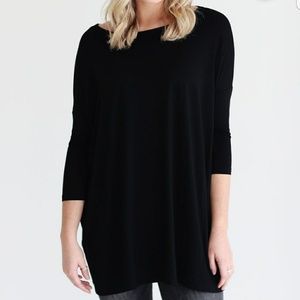 PIKO | 3/4 Sleeve Black Tunic